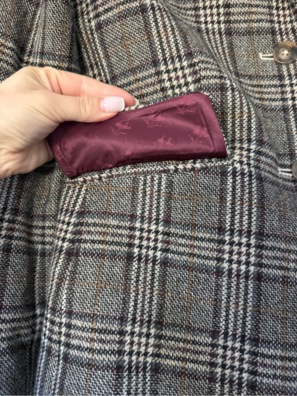 Brooks Brothers Peak Lapel Blazer Jacket in Glen Plaid Wool Moon Fabric Size 4 - Picture 5 of 16